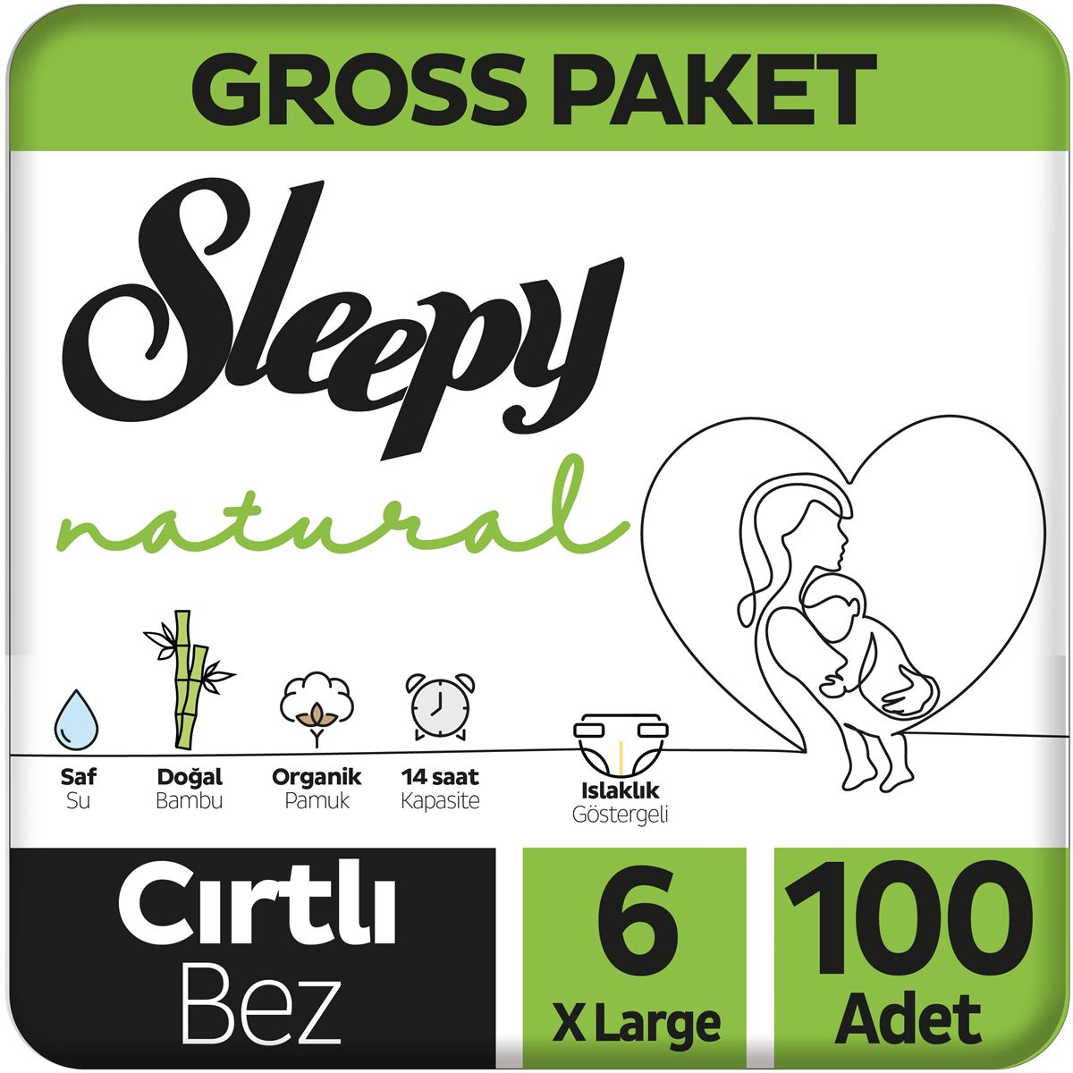 Sleepy Natural Gross Paket Bebek Bezi 6 Beden 100x4 400 Adet