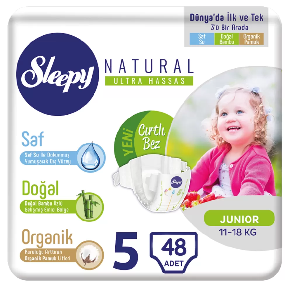 Sleepy Natural Bebek Bezi 5 Numara 11-18 kg 2*24 48 Adet