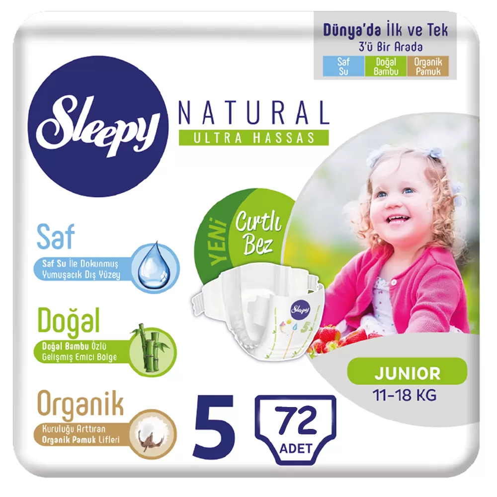 Sleepy Natural Bebek Bezi 5 Numara 11-18 kg 3*24 72 Adet