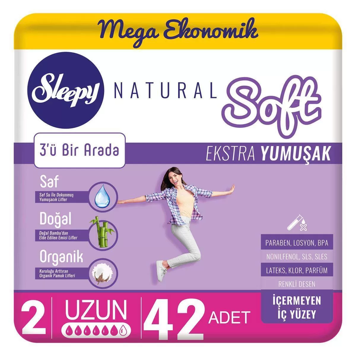 Sleepy Natural Soft Ekstra Yumuşak Ped Uzun 42x6 252 Adet