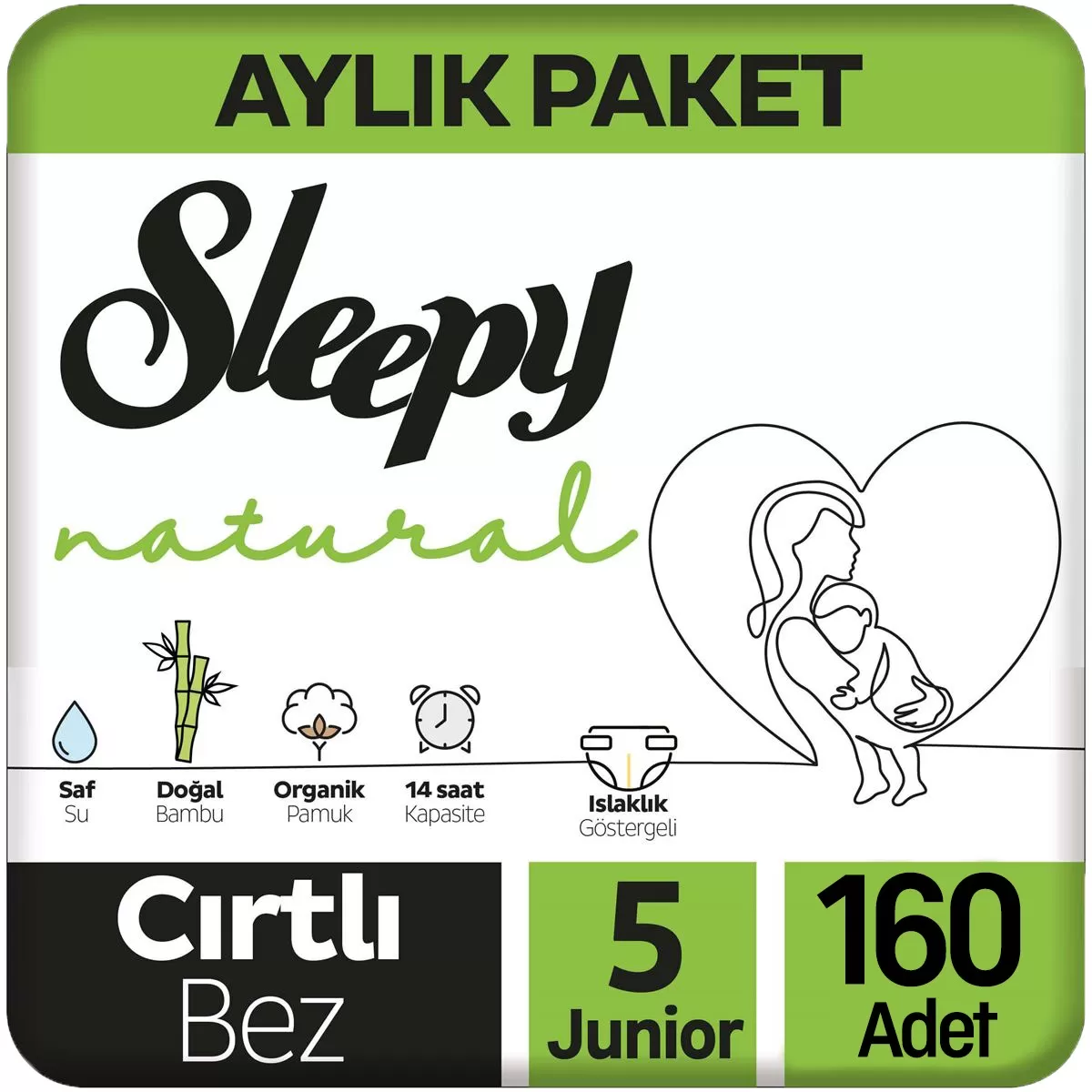 Sleepy Natural Bebek Bezi 5 Beden 80x2 160 Adet