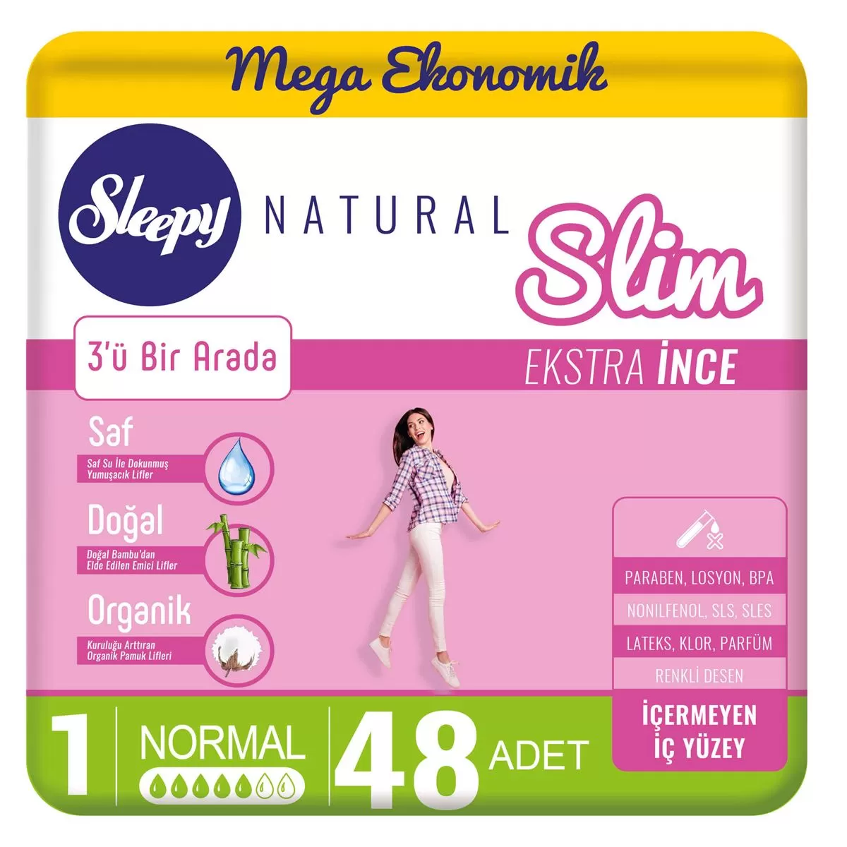 Sleepy Natural Slim Ekstra İnce Ped Normal 48 Adet