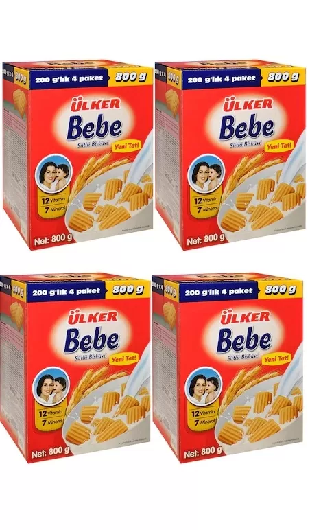 Ülker Bebe Sütlü Bisküvi 800 gr (4 paket)