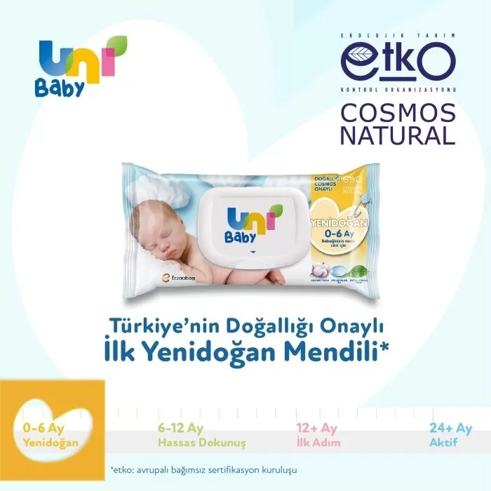 Uni Baby Islak Mendil Yenidoğan 9'lu 40*9 360 Yaprak